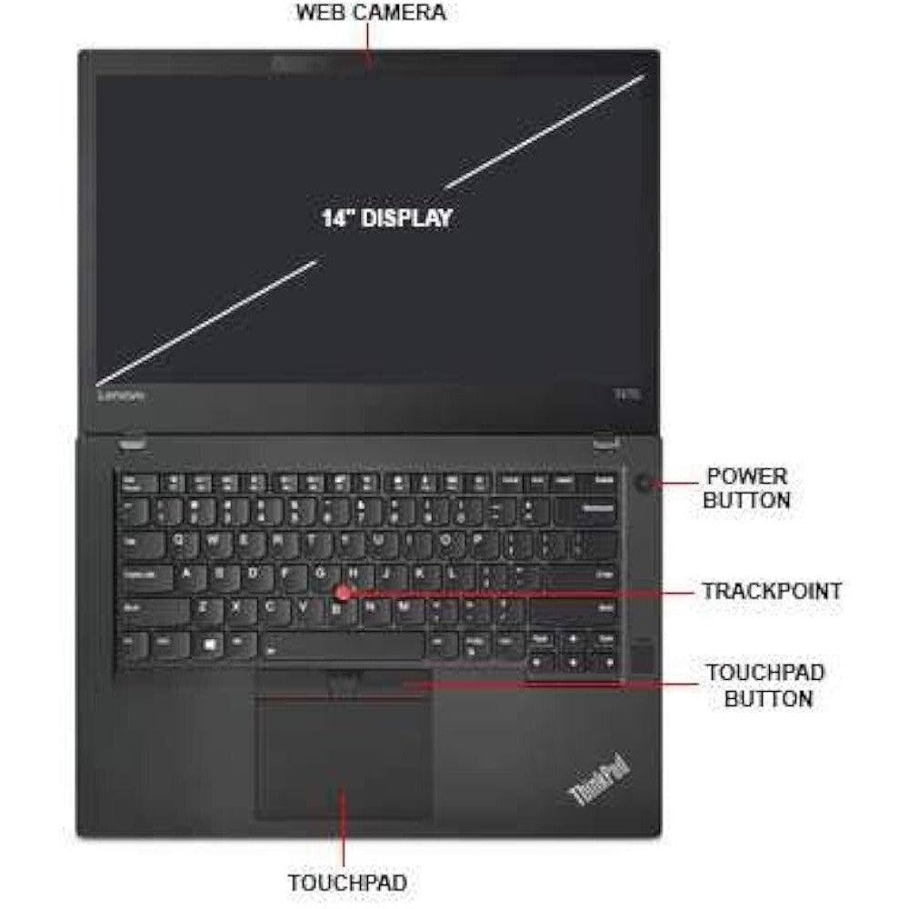 LENOVO T470 INTEL I5 256GB SSD 8GB RAM WINDOWS 11 USB-C WEBCAM WIFI 14" FHD