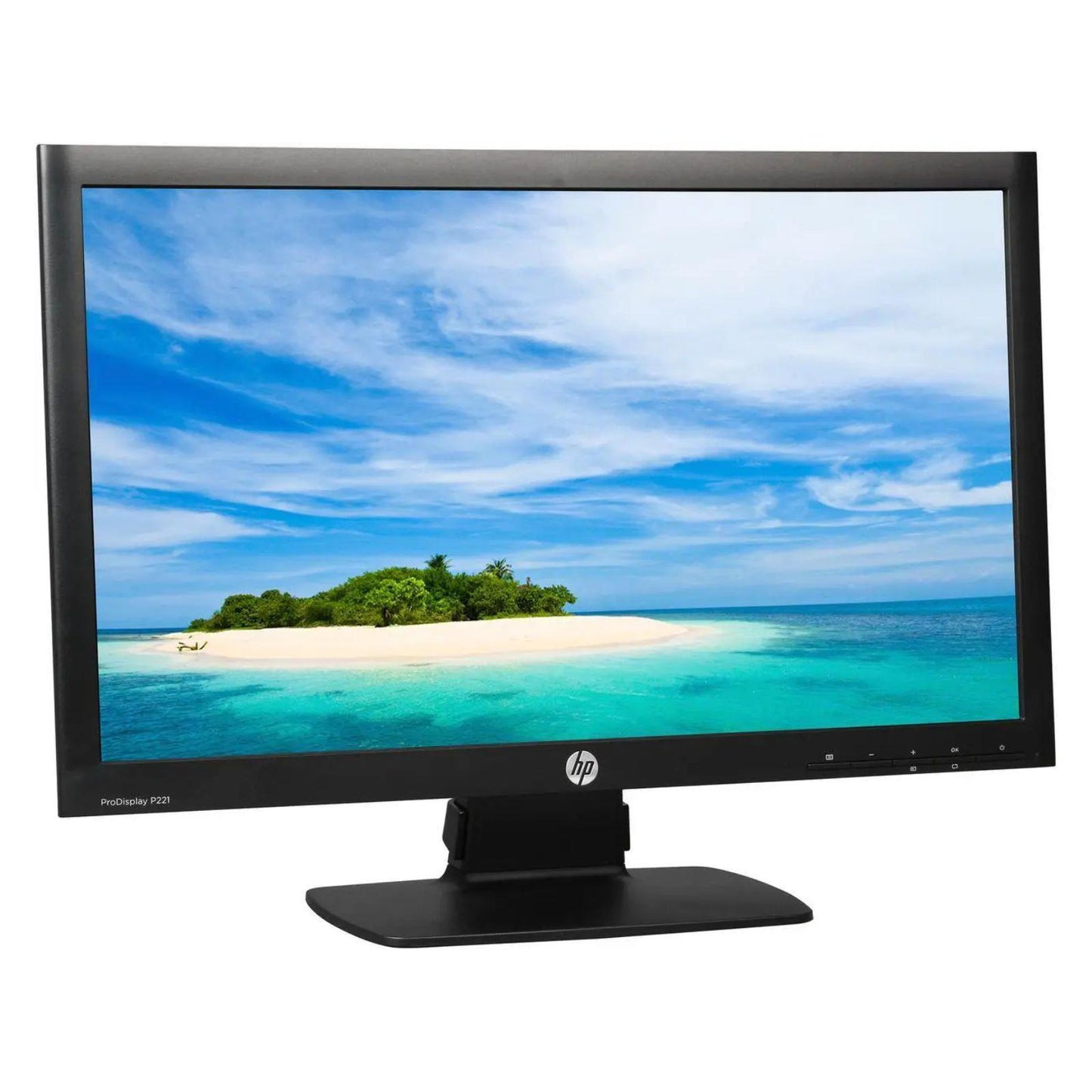HP PRODISPLAY P221 21.5" FHD 1920X1080 LED MONITOR DVI VGA PORT WITHOUT STAND MONITOR FOR HOME & OFFICE USE  -  GOOD REFURBISHED