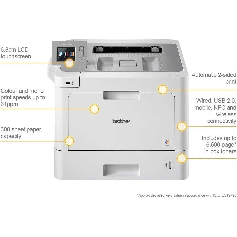 BROTHER HL-L9310CDW DUPLEX WIRELESS FAST 31PPM 2400DPI A4 COLOR LASER PRINTER    -   VERY GOOD - REFURBISHED
