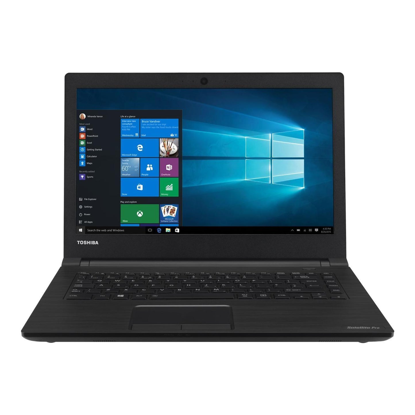 Toshiba Satellite Pro R40-C Windows 11 Laptop Pentium 8GB RAM 128GB SSD 14" HD Webcam DVD WiFi BT -  Very Good Refurbished
