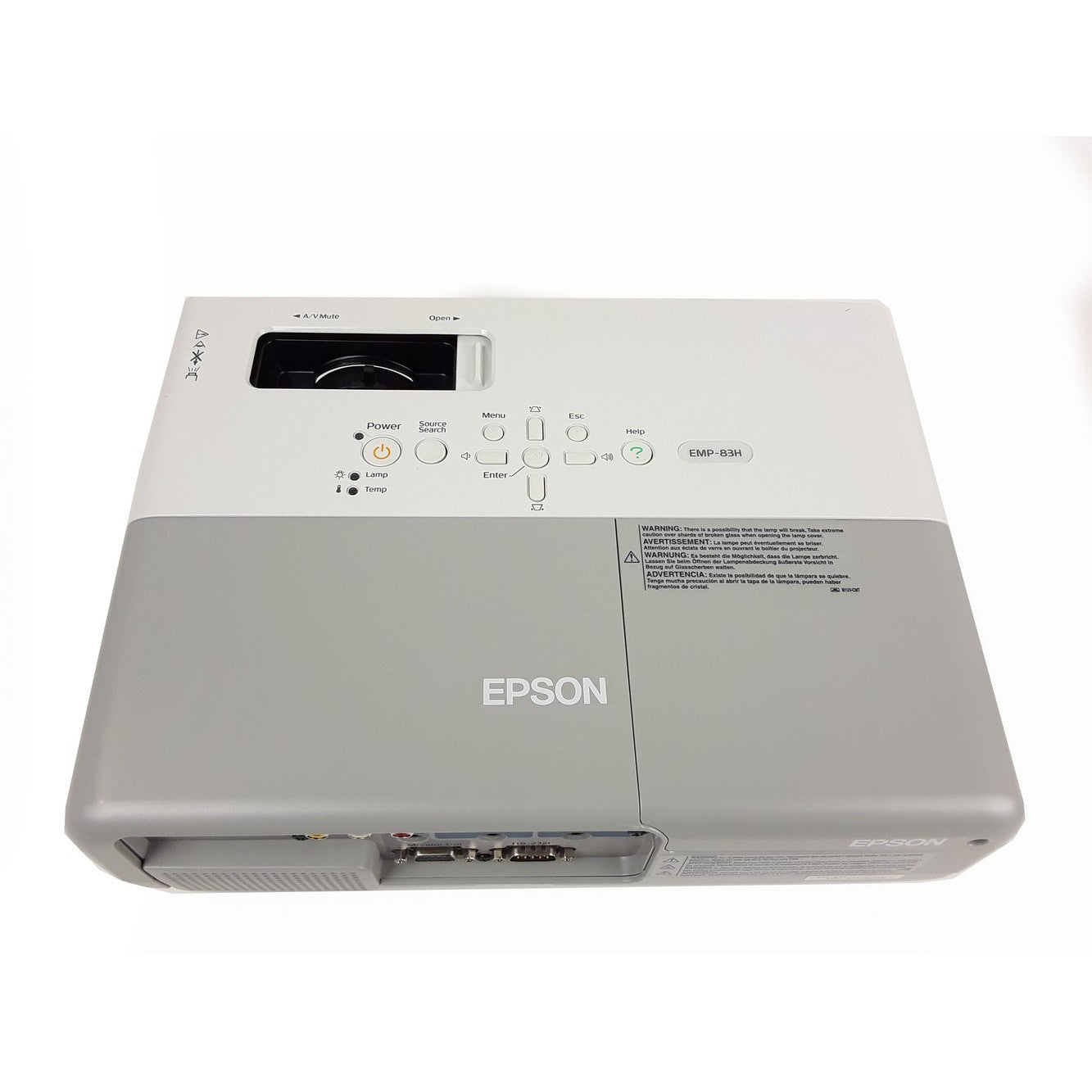 EPSON EMP-83H LCD PROJECTOR 2200 LUMENS XGA RJ45 NETWORK PORT MULTIMEDIA HD - GOOD - REFURBISHED