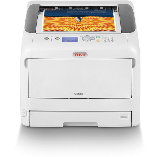 OKI C823DN WIDE FORMAT COLOR PRINTER DUPLEX GIGABIT LAN A3 BUSINESS WORKSTATION  -  GOOD - REFURBISHED