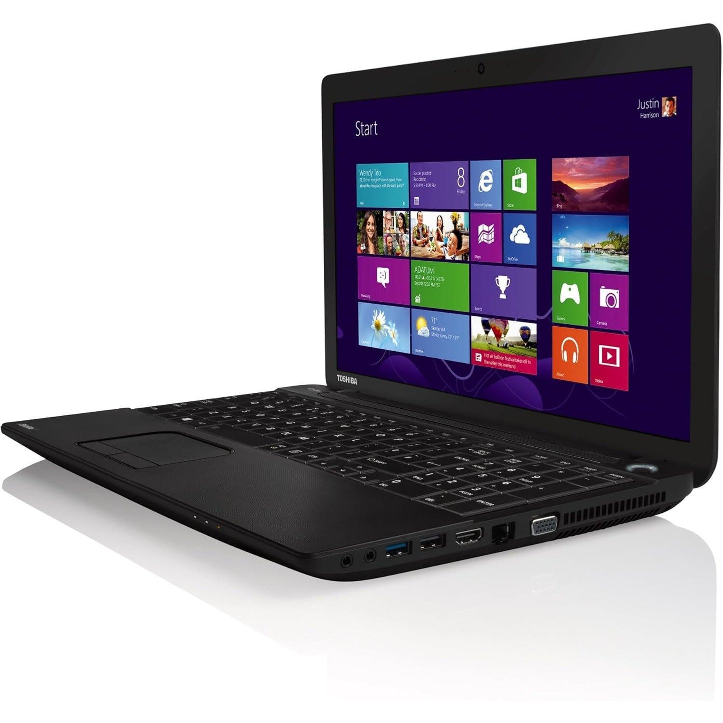 TOSHIBA SATELLITE PRO C50-D WINDOWS 11 LAPTOP AMD E1 8GB RAM 500GB HDD 15.6" HD WEBCAM BT DVD - VERY GOOD REFURBISHED