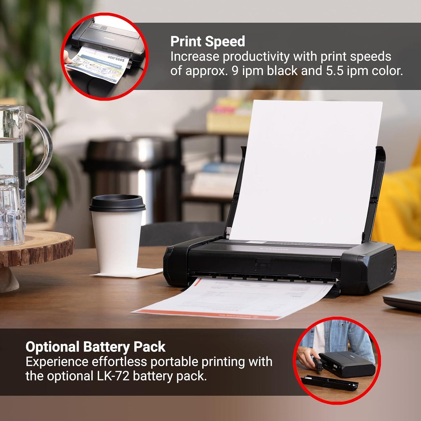 CANON PIXMA TR150 WIRELESS WI-FI PORTABLE PRINTER 4800 X 1200 DPI BLACK