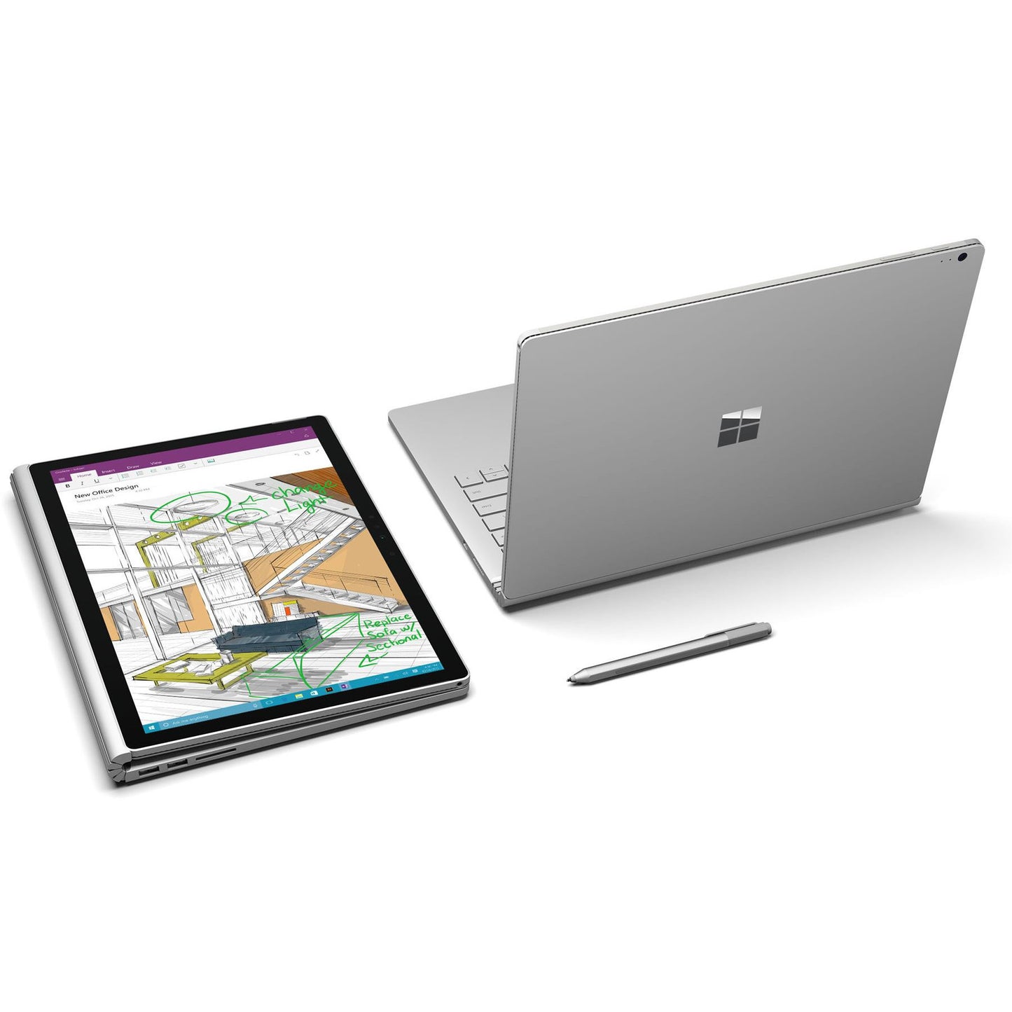 MICROSOFT SURFACE BOOK 2 IN 1 13.5" WINDOWS 11 LAPTOP INTEL I5 8GB RAM 128GB SSD QHD+/3K WEBCAM, BACKLIT, TOUCHSCREEN, BT, WIFI - GOOD - REFURBISHED