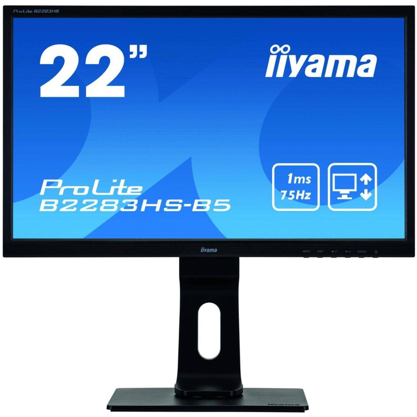 IIYAMA B2283HS PC MONITOR 22" LED FHD 1920X1080 VGA DVI HDMI PORT 1 M/S OFFICE, CCTV, HOME, GAMING MONITOR   -  GOOD REFURBISHED