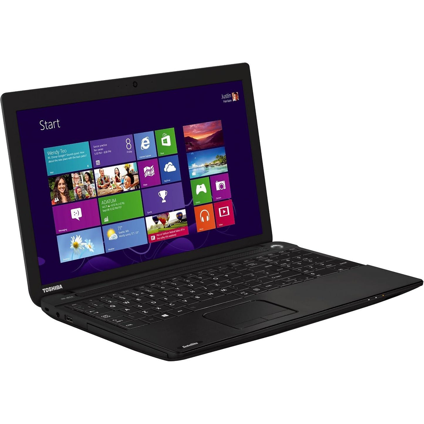 Toshiba Satellite Pro C50-A-1MX Windows 11 Laptop i3 128GB SSD 15" HD Webcam DVD WiFi BT -  Very Good Refurbished
