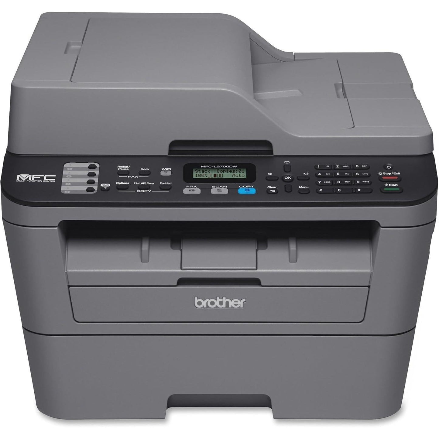 BROTHER MFCL2700DW ALL-IN ONE LASER PRINTER WITH WIRELESS NETWORKING & DUPLEX