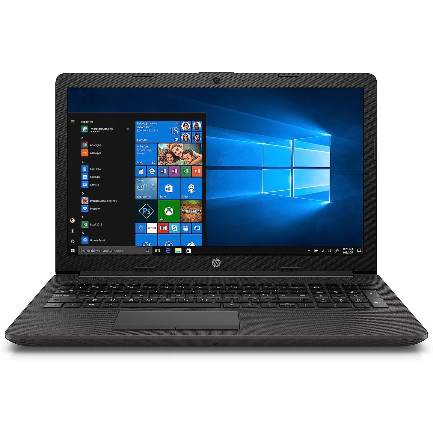 HP 255 G6 Windows 11 Laptop AMD A6 Radeon 8GB RAM 128GB SSD 15" FHD Webcam DVD WiFi BT  -  Very Good Refurbished
