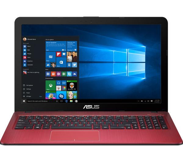 Asus VivoBook X540SA Windows 11 Laptop Pentium N3700 1TB Storage 15" HD Webcam DVD Wifi BT Colour Red - Very Good - Refurbished
