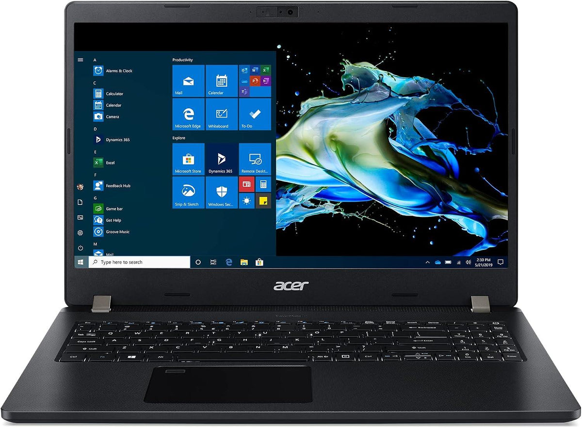 Acer TravelMate P215-52 Windows 11 Laptop i5 8GB RAM 128GB SSD 15" FHD Webcam Backlit WiFi BT Colour Black - Good Refurbished