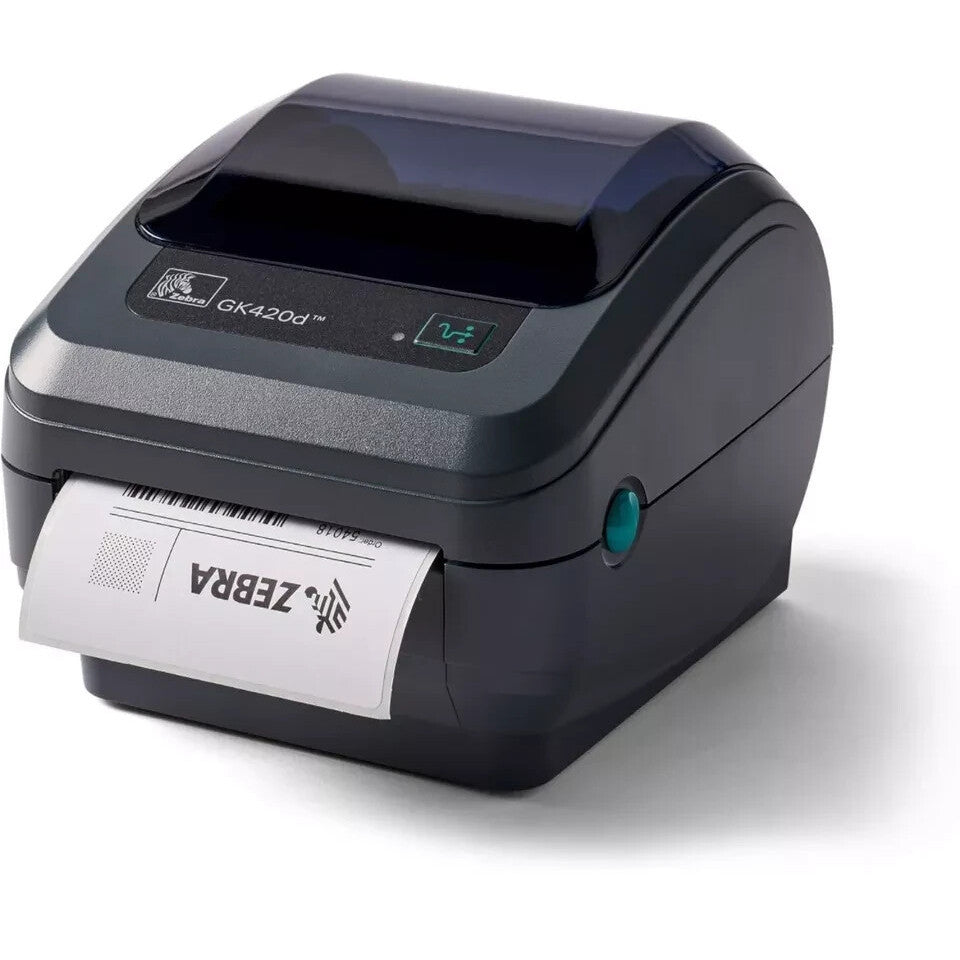 ZEBRA GK420D USB DIRECT THERMAL DESKTOP 4X6 BATCH LABEL PRINTER WITH CUTTER - GOOD - REFURBISHED
