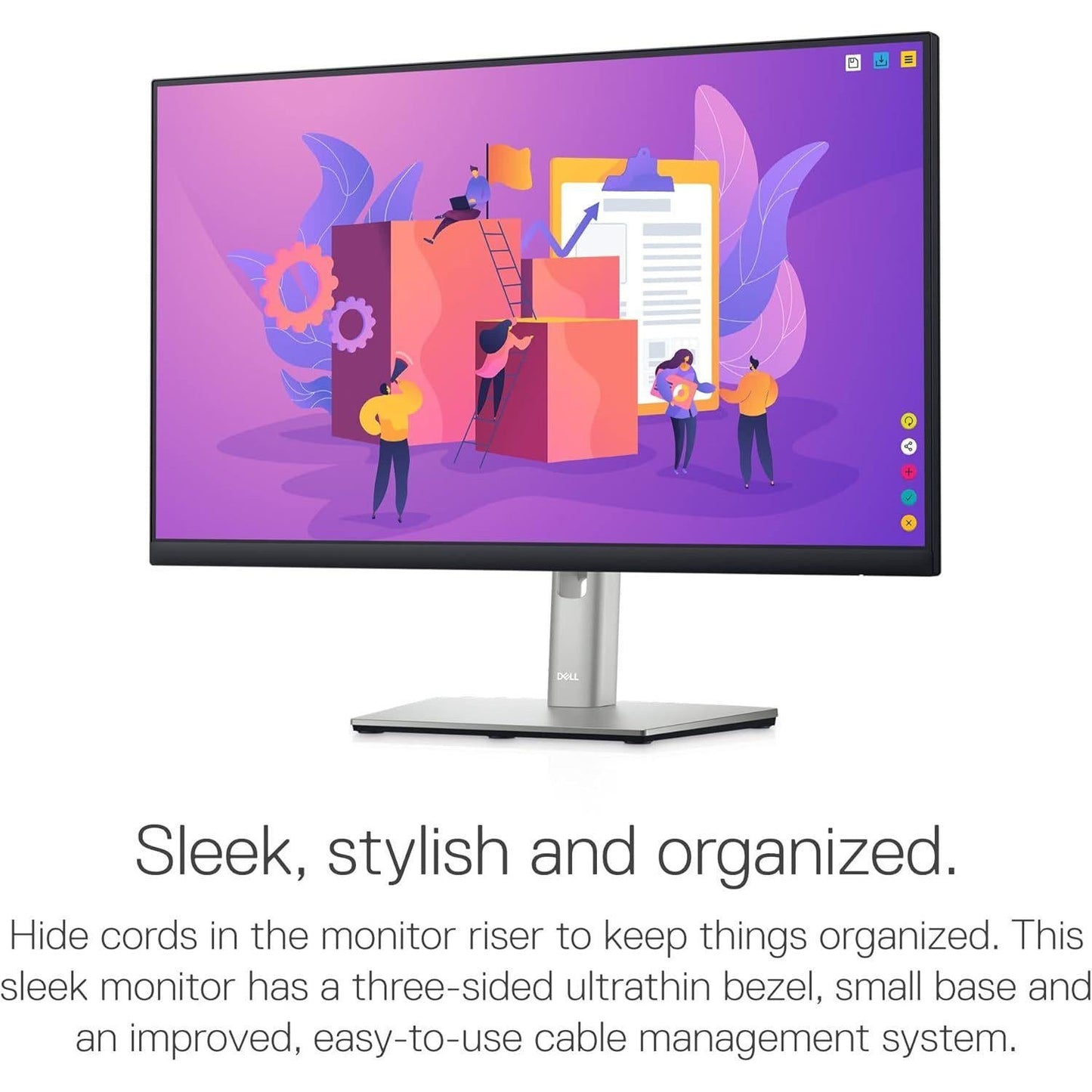 DELL P2422H 24" IPS LED MONITOR, FULL HD 1920X1080 DISPLAY, DP HDMI VGA USB PORTS, 5MS RESPONSE TIME    -  GOOD REFURBISHED