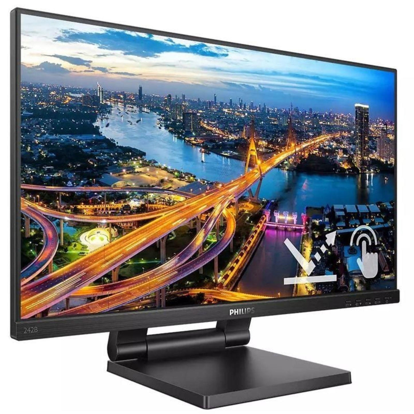 PHILIPS 242B1 23.8" FHD 1920X1080 IPS LED MONITOR DP HDMI VGA DVI /WITHOUT STAND MONITOR FOR HOME & OFFICE USE    -  GOOD REFURBISHED
