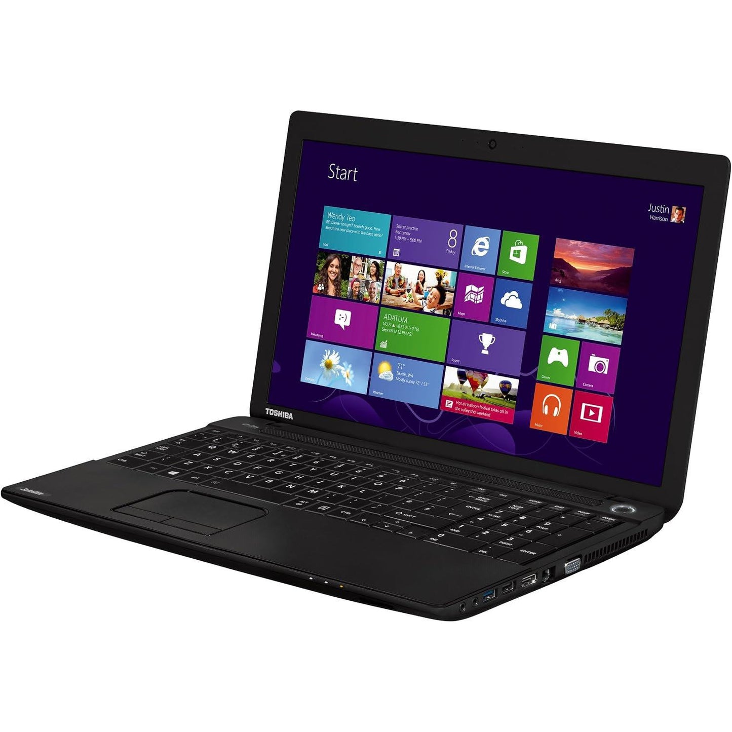 Toshiba Satellite Pro C50-A-1MX Windows 11 Laptop i3 128GB SSD 15" HD Webcam DVD WiFi BT -  Very Good Refurbished