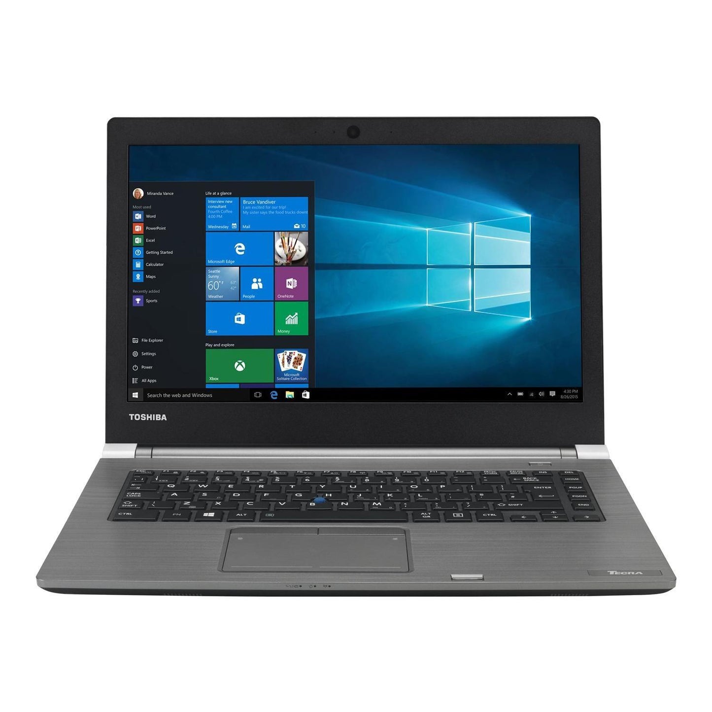 TOSHIBA TECRA A40-C 14" WINDOWS 11 LAPTOP INTEL I5 8GB RAM 128GB SSD HD WEBCAM - GOOD - REFURBISHED