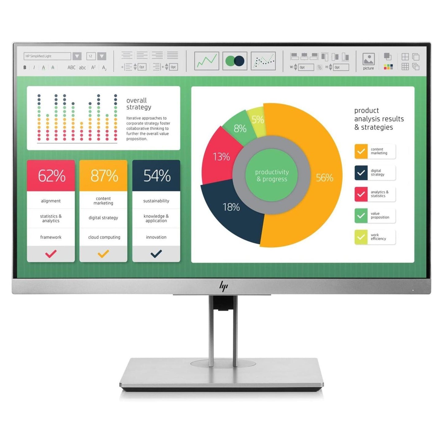 HP ELITEDISPLAY E223 21.5" FHD 1920X1080 IPS LED MONITOR DP HDMI VGA / NO STAND MONITOR FOR HOME & OFFICE USE   -  GOOD REFURBISHED