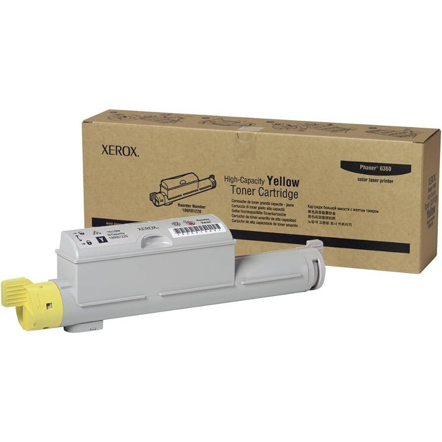 New Genuine Xerox 106R01220 Yellow Hi Cap Toner Cartridge (12,000) for 6360