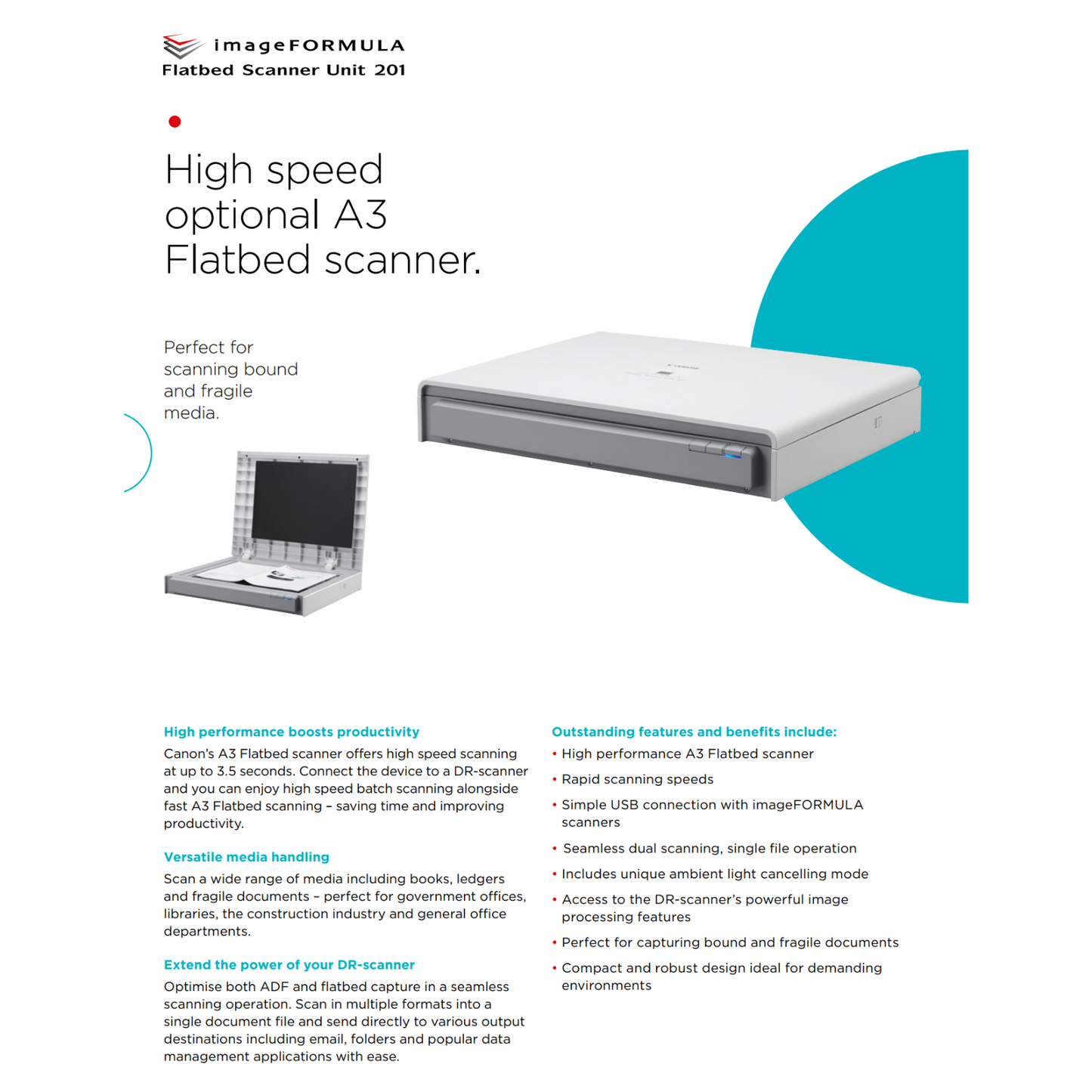 CANON IMAGEFORMULA FLATBED SCANNER UNIT 201 COLOR A3 A4 HIGH-RESOLUTION SCANNER