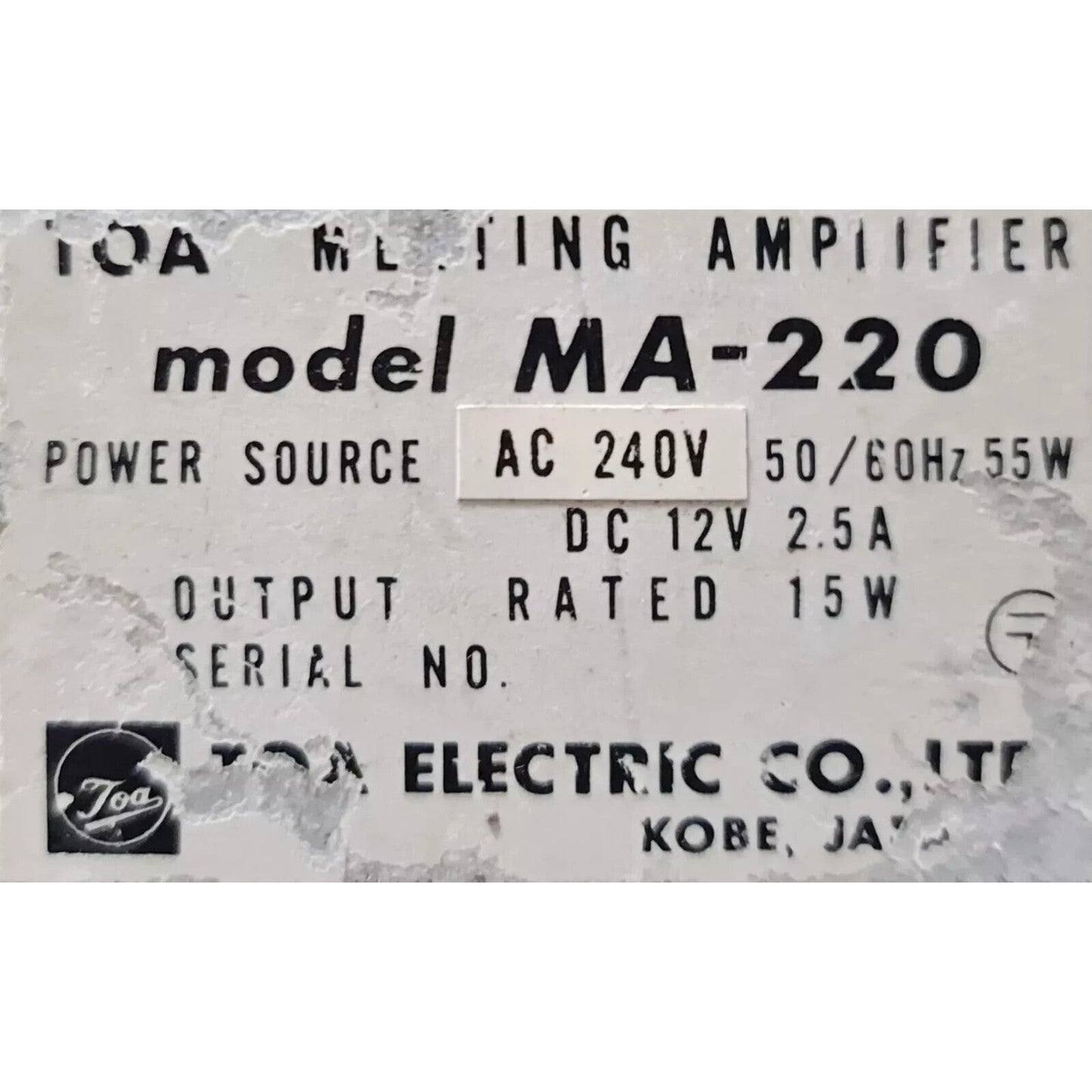 TOA MA-220 COLUMN SPEAKER WITH INTEGRATED AMPLIFIER FOR MEETINGS 20W OUTPUT