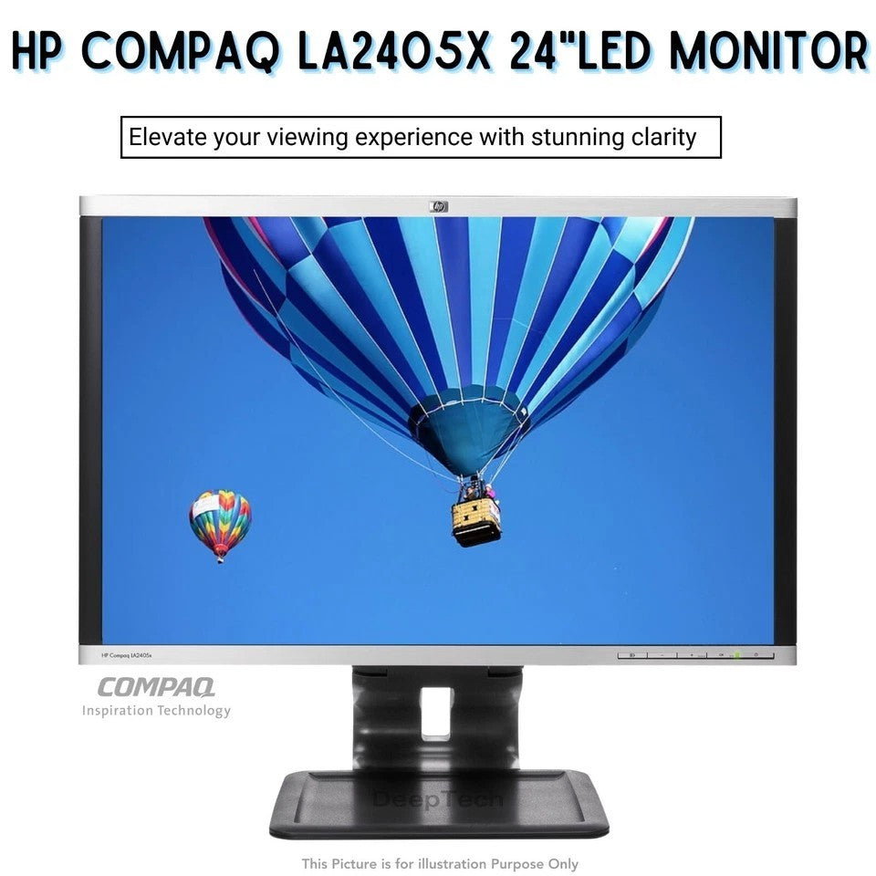 HP COMPAQ LA2405X 24" HD 1920X1200 LED MONITOR DISPLAY PORT DVI VGA - WITH STAND