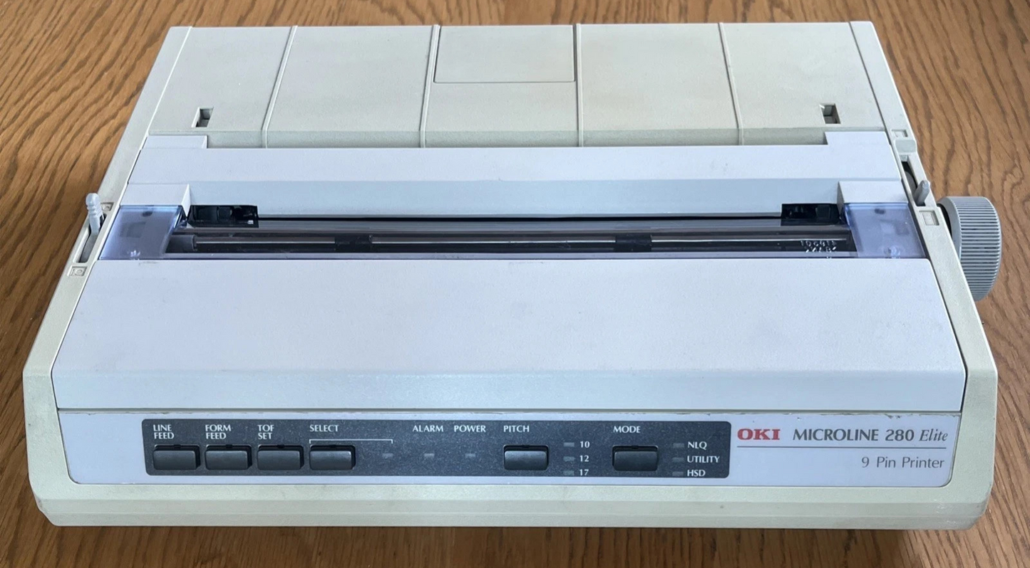 OKI MICROLINE 280 ELITE A4 9-PIN DOT MATRIX USB PARALLEL MULTI-PART FORM PRINTER