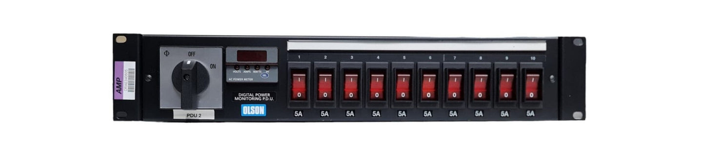 OLSON DIGITAL POWER MONITORING PDU 10 WAY 19" 2U POWER METERED INDIVIDUAL CB