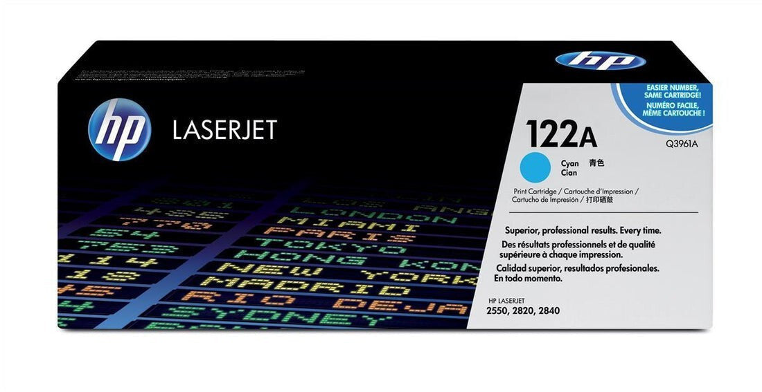 GENUINE ORIGINAL HP 122A CYAN LASERJET TONER CARTRIDGE Q3961A FOR 2550/2820/2840