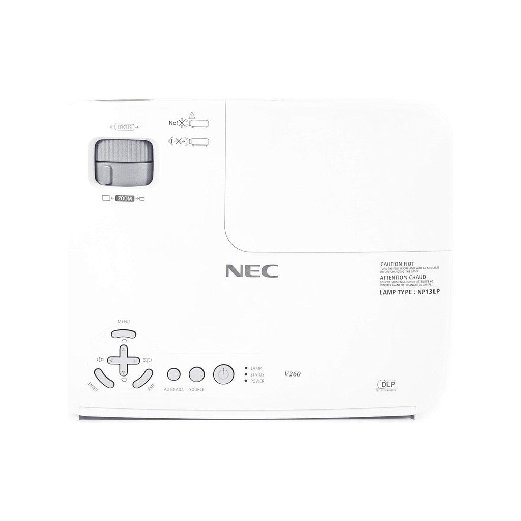 NEC V260 2600ANSI lumens DLP SVGA (1024X768) 3D Projector / 2214 Lamp Hours