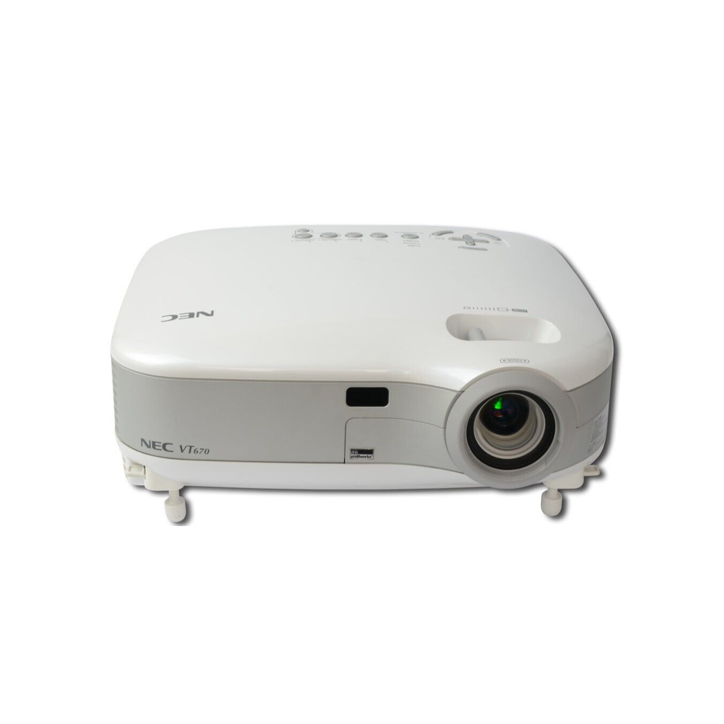 NEC VT670 2100 ANSI Lumens 1024x768 4:3 400:1 3LCD Compact Home Cinema Projector