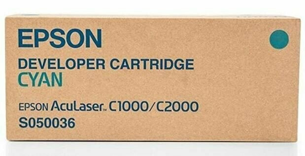 New Epson S050036 Cyan Developer Toner Cartridge For Epson AcuLaser C1000/C2000