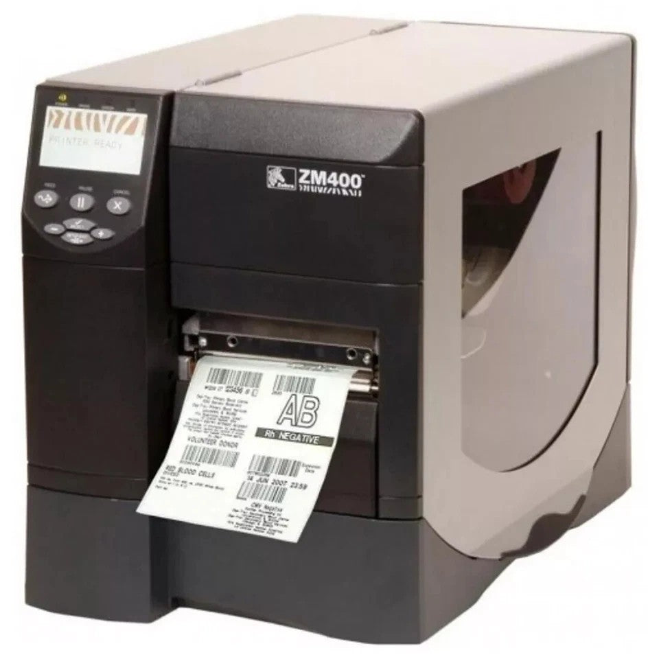 ZEBRA ZM400 INDUSTRIAL THERMAL TRANSFER BARCODE USB NETWORK 203DPI LABEL PRINTER