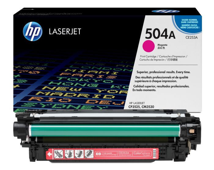 NEW GENUINE HP LASERJET CE253A 504A MAGENTA PRINT CARTRIDGE FOR CP3525, CM3530