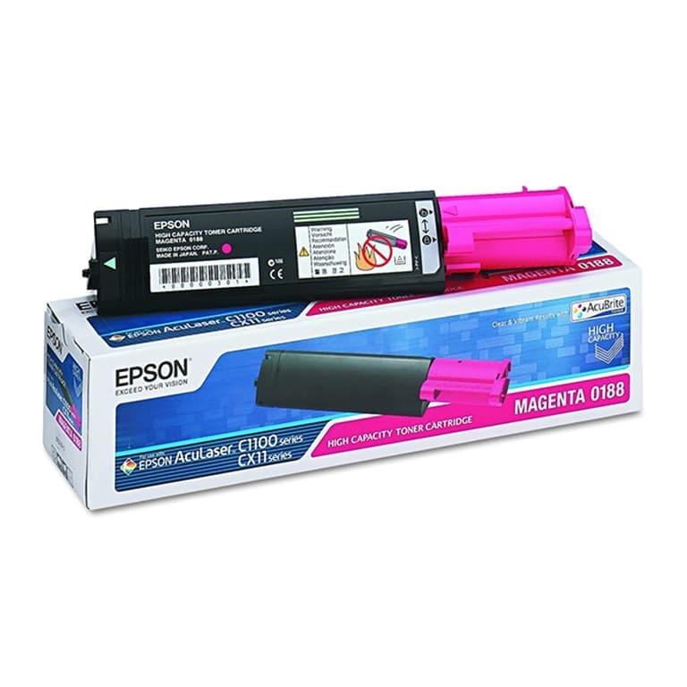 EPSON S050188 MAGENTA TONER – STANDARD‑YIELD GENUINE FOR ACULASER C900/C1900