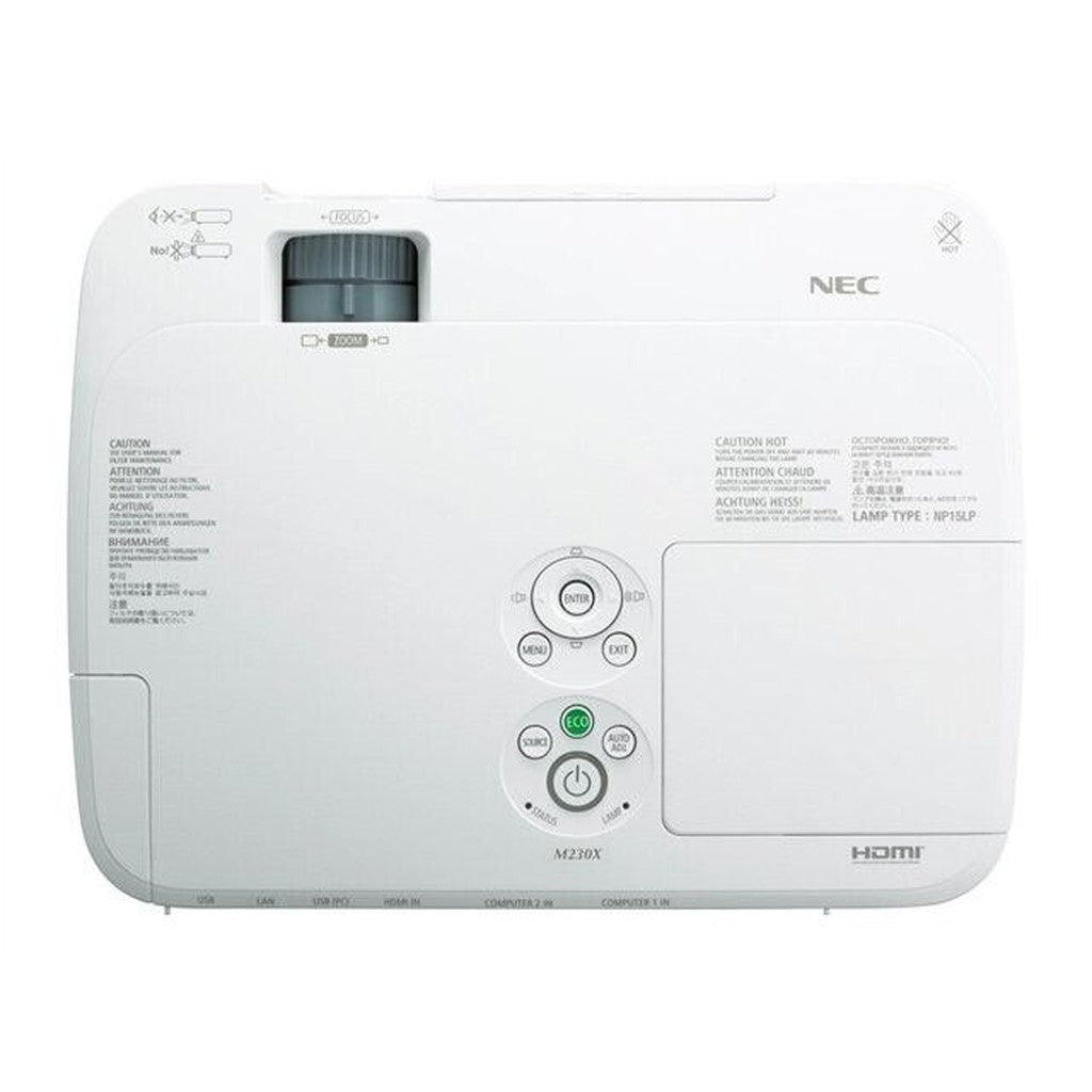 NEC NP-M230X HDMI Digital 2300 ANSI Lumens 4:3 2000:1 3LCD Compact Projector