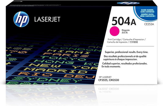 NEW GENUINE HP LASERJET CE253A 504A MAGENTA PRINT CARTRIDGE FOR CP3525, CM3530