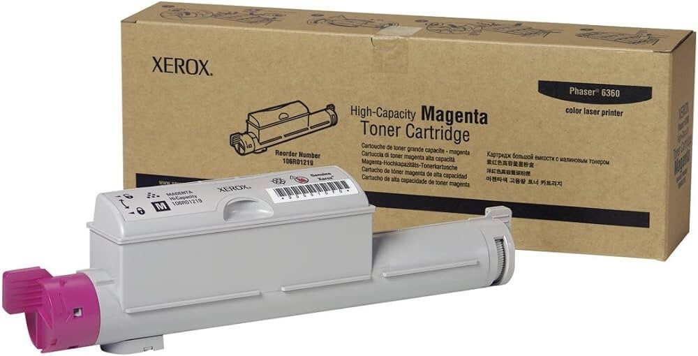 New Genuine Xerox 106R01219 Magenta Hi Cap Toner Cartridge (12,000) for 6360