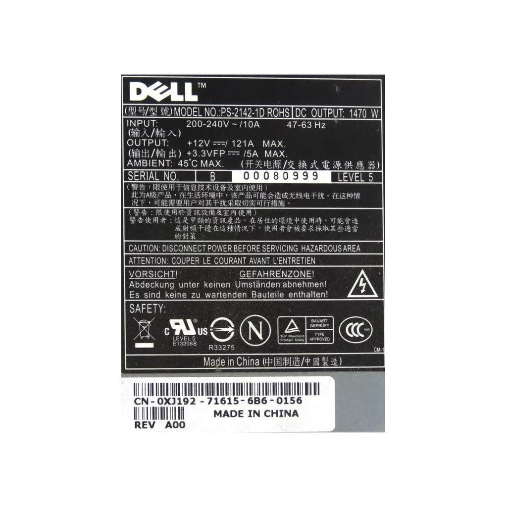 DELL SERVER POWER SUPPLY 0XJ192 XJ192 PS-2142-1D 1470WATT PowerEdge 6850