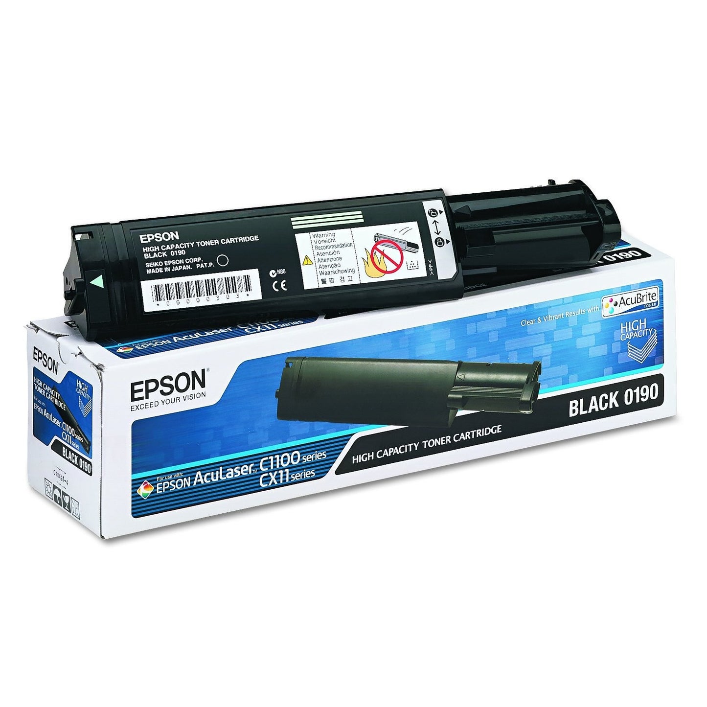 EPSON S050190 BLACK TONER – STANDARD‑YIELD GENUINE FOR ACULASER C900/C1900