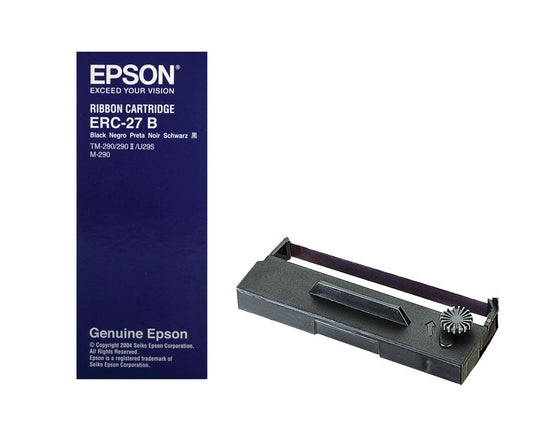 EPSON ERC‑27 B RIBBON – BLACK NYLON GENUINE FOR M-U220/U230 SERIES