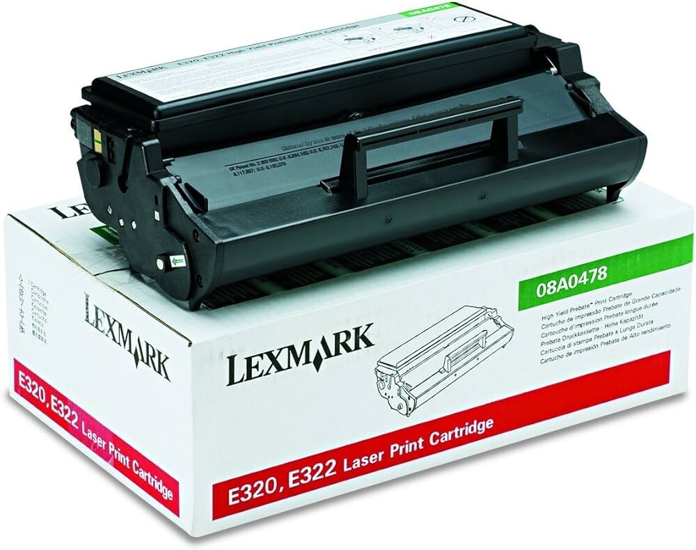 New Genuine Lexmark 08A0478 High-Yield Toner Cartridge 6000 Page For E320 & E322