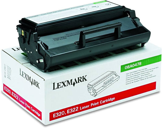 New Genuine Lexmark 08A0478 High-Yield Toner Cartridge 6000 Page For E320 & E322