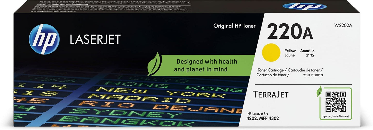 GENUINE HP W2202A 220A YELLOW ORIGINAL LASERJET TONER CARTRIDGE - NEW