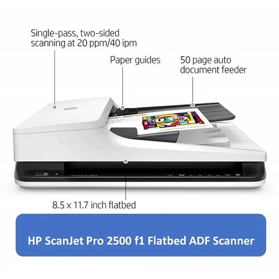 HP SCANJET PRO 2500 F1 A4 FLATBED & SHEETFED DUPLEX COMPACT A4 SCANNER L2747A