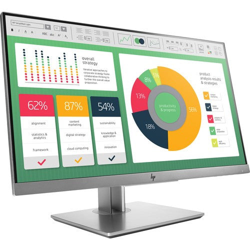 HP ELITEDISPLAY E223 21.5 FHD 1920×1080 LED MONITOR DISPLAY PORT HDMI VGA SILVER