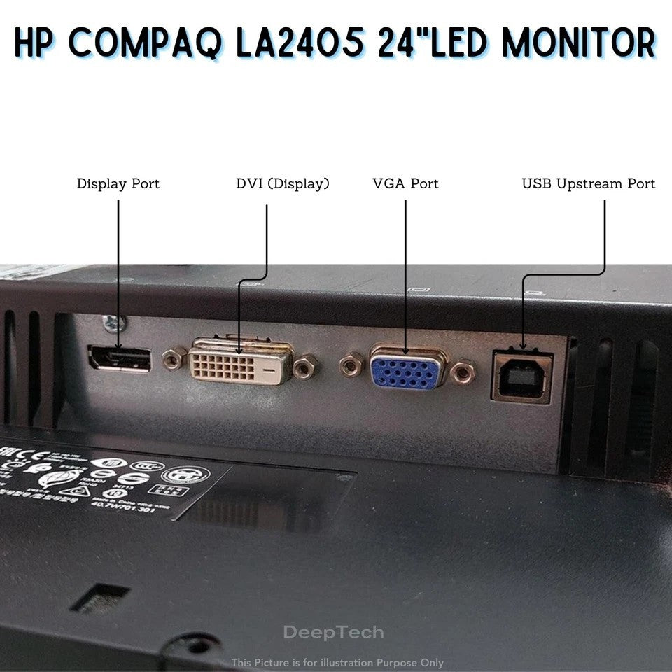 HP COMPAQ LA2405X 24" HD 1920X1200 LED MONITOR DISPLAY PORT DVI VGA - WITH STAND