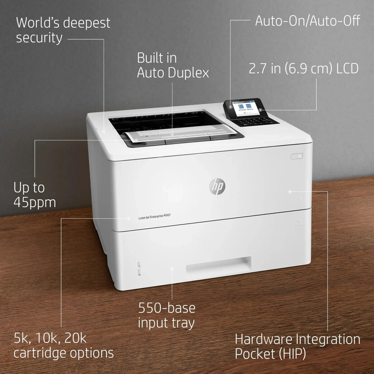 1PV87A HP LASERJET ENTERPRISE M507DN DUPLEX NETWORK USB A4 MONO LASER PRINTER
