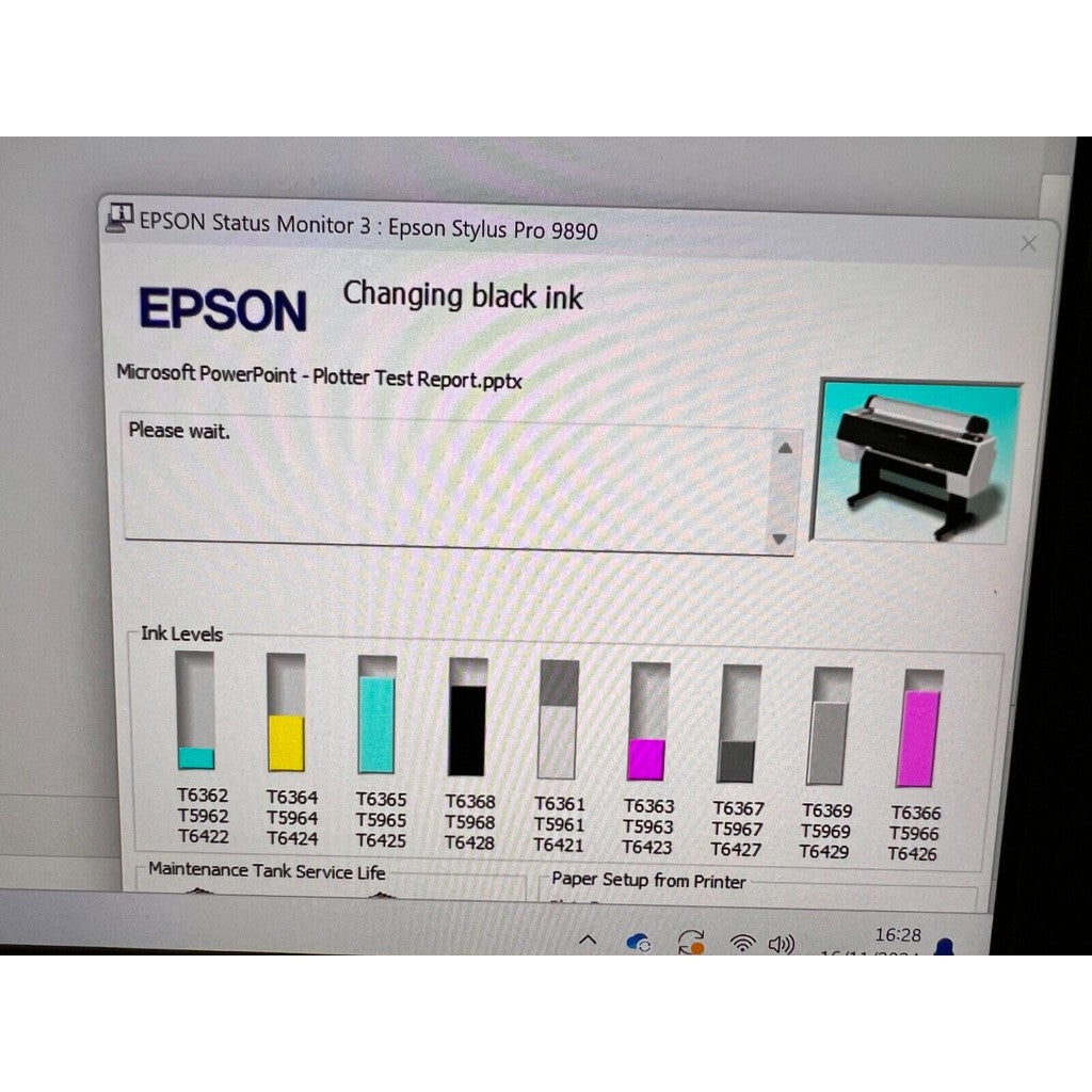 EPSON STYLUS PRO 9890 PHOTO 44" WIDE LARGE FORMAT NETWORK PRINTER PLOTTER K126A