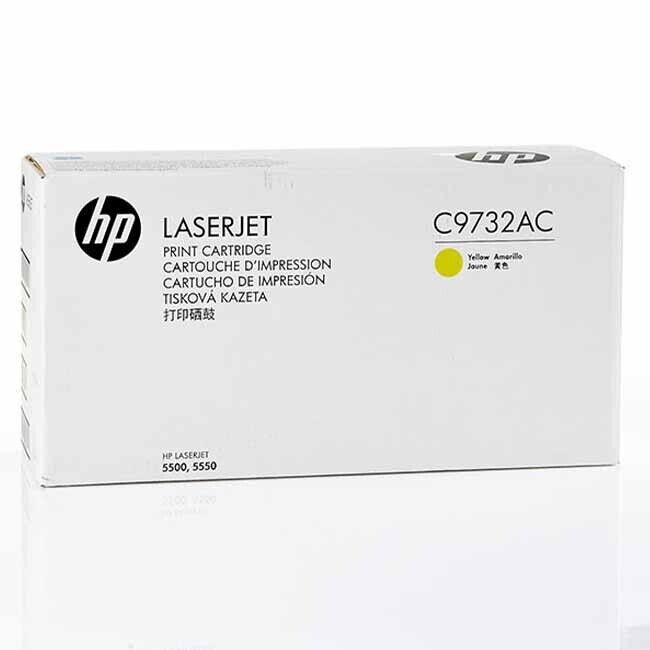 Genuine HP C9732A 645A Yellow Toner Cartridge (12,000 Pages) for HP 5500 , 5550