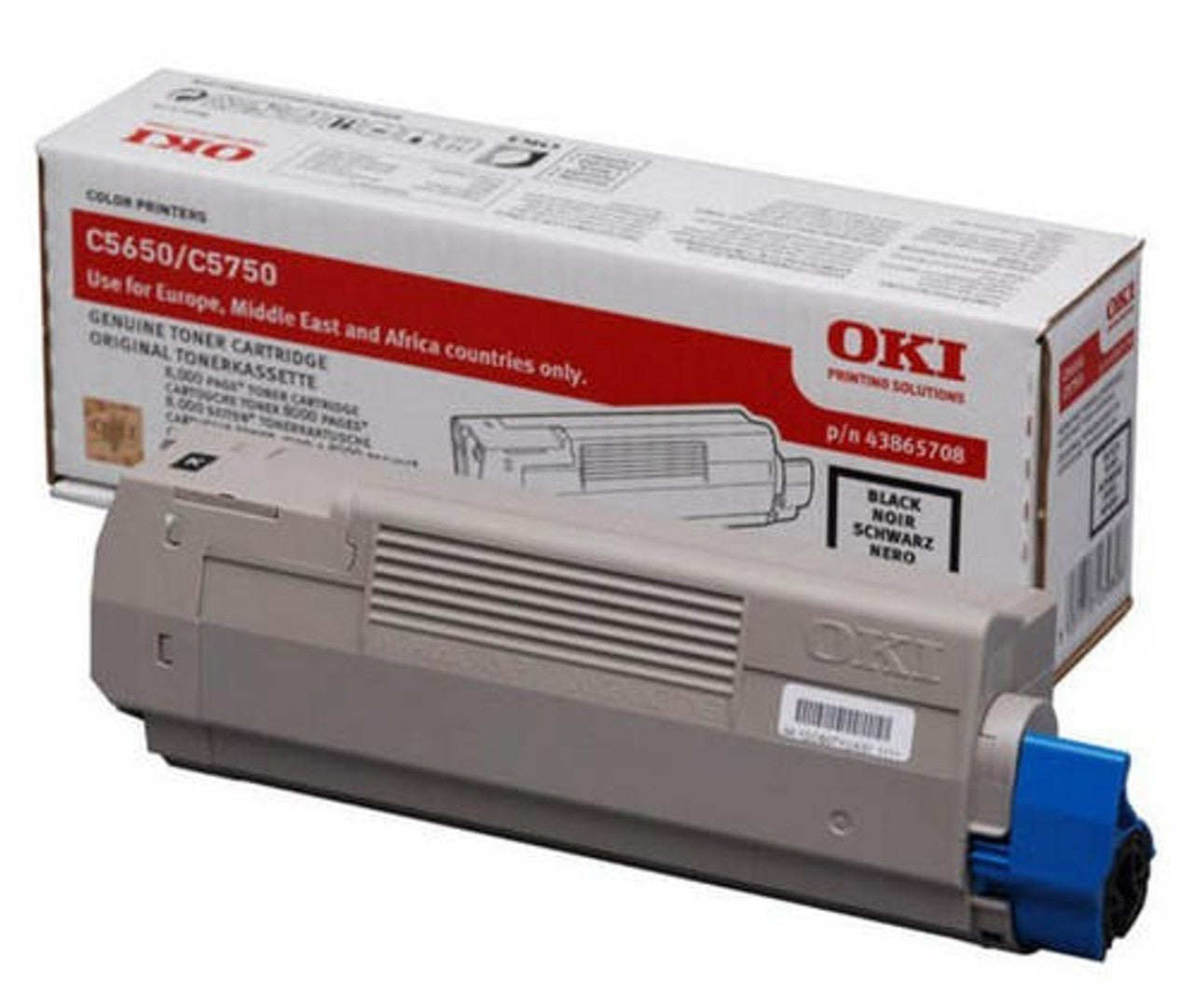 OKI  43487712 BLACK TONER – STANDARD‑YIELD GENUINE FOR C8600/C8800